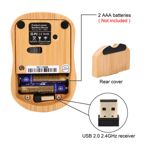 Handmade Bamboo Wireless Mouse